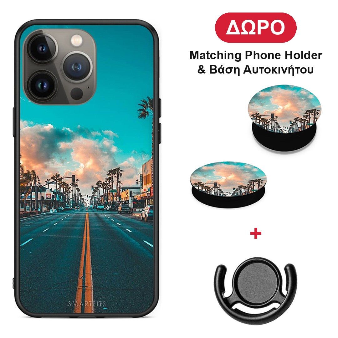 Landscape City - iPhone 13 Pro Max θήκη + Δώρο Phone Holder & Βάση Αυτοκινήτου