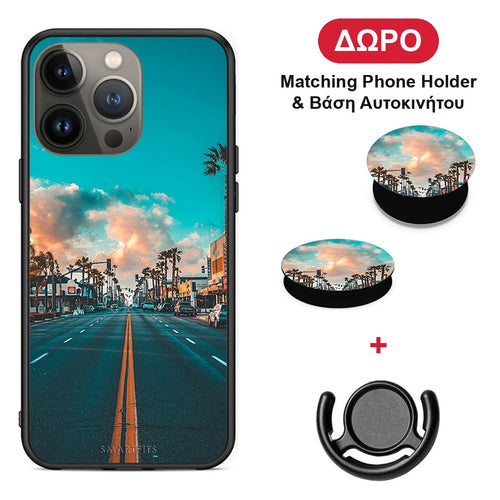 Landscape City - iPhone 13 Pro Max θήκη + Δώρο Phone Holder & Βάση Αυτοκινήτου