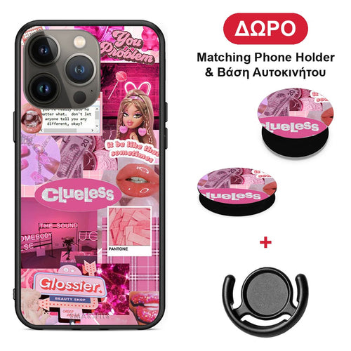 Pink Love - iPhone 13 Pro Max θήκη + Δώρο Phone Holder & Βάση Αυτοκινήτου