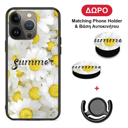 Summer Daisies - iPhone 13 Pro Max θήκη + Δώρο Phone Holder & Βάση Αυτοκινήτου
