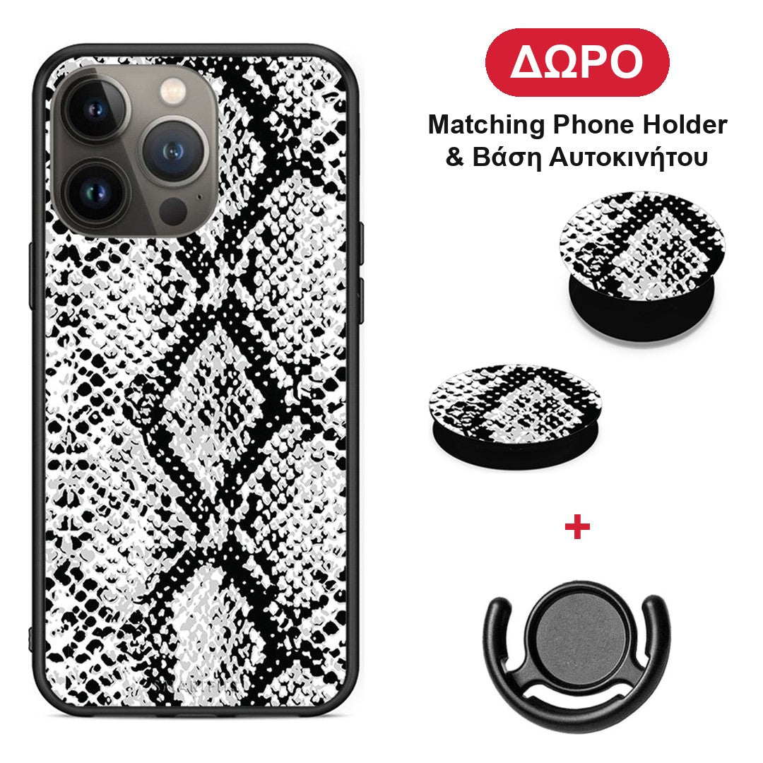 Animal White Snake - iPhone 13 Pro Max θήκη + Δώρο Phone Holder & Βάση Αυτοκινήτου