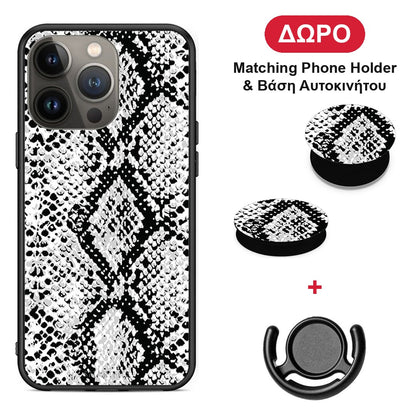 Animal White Snake - iPhone 13 Pro Max θήκη + Δώρο Phone Holder & Βάση Αυτοκινήτου