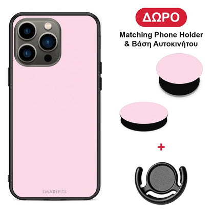 Pale Pink - iPhone 13 Pro θήκη + Δώρο Phone Holder & Βάση Αυτοκινήτου