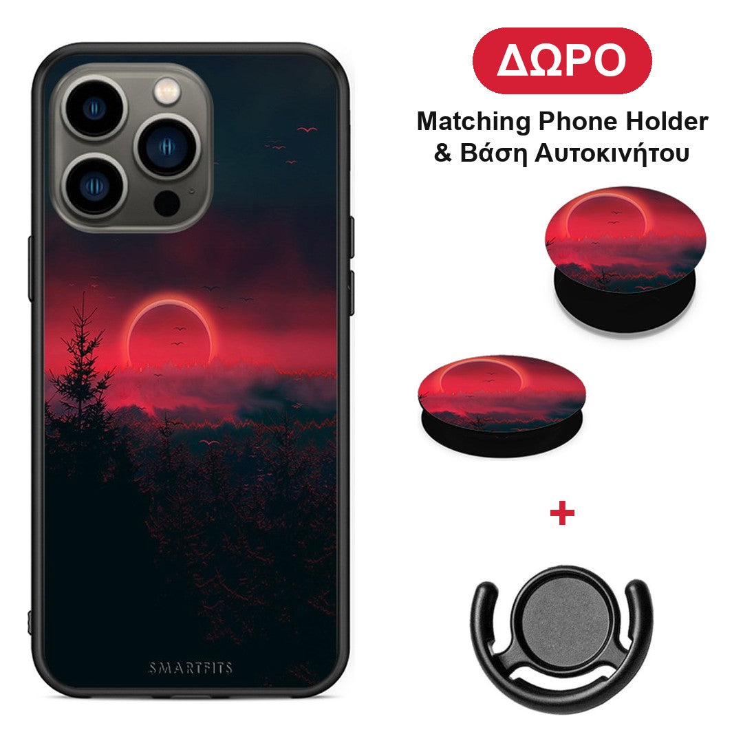 Tropic Sunset - iPhone 13 Pro θήκη + Δώρο Phone Holder & Βάση Αυτοκινήτου