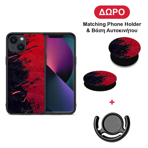 Red Paint - iPhone 13 θήκη + Δώρο Phone Holder & Βάση Αυτοκινήτου