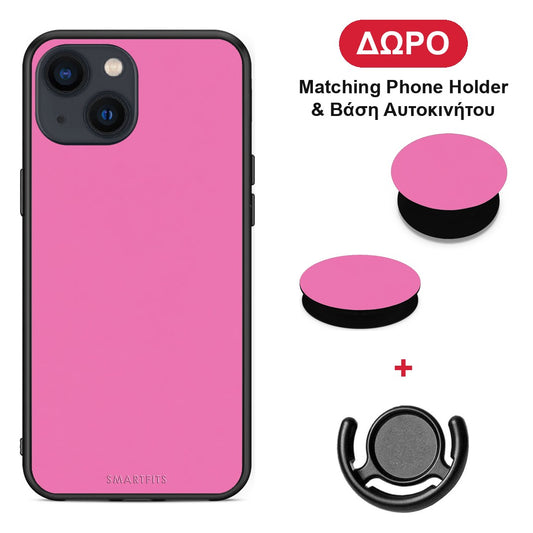 Rose Pink - iPhone 13 θήκη + Δώρο Phone Holder & Βάση Αυτοκινήτου