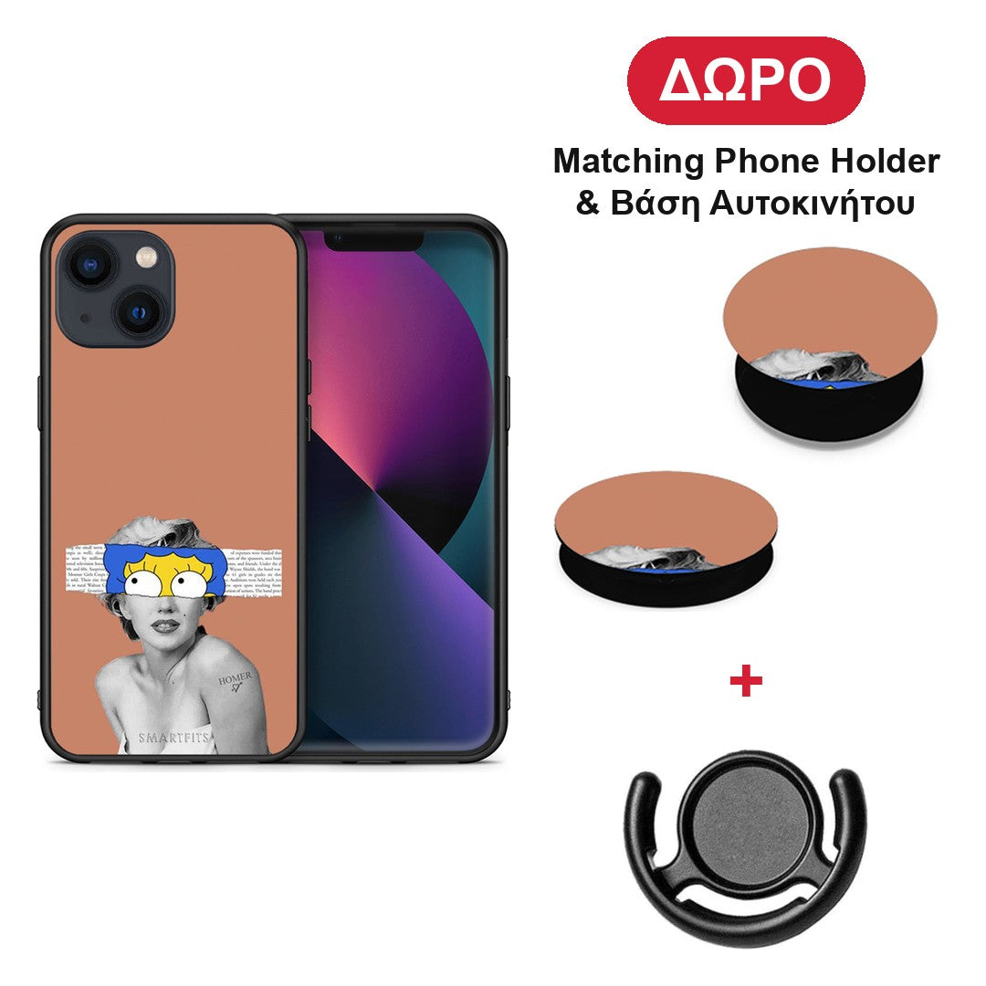 Sim Merilyn - iPhone 13 θήκη + Δώρο Phone Holder & Βάση Αυτοκινήτου
