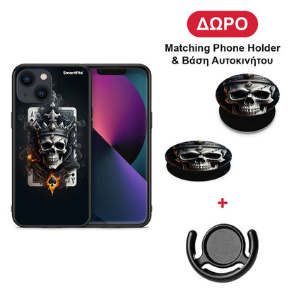 Skull King Ace - iPhone 13 θήκη + Δώρο Phone Holder & Βάση Αυτοκινήτου