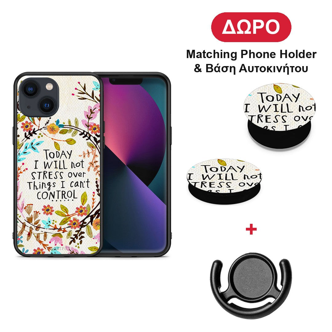 Stress Over - iPhone 13 θήκη + Δώρο Phone Holder & Βάση Αυτοκινήτου