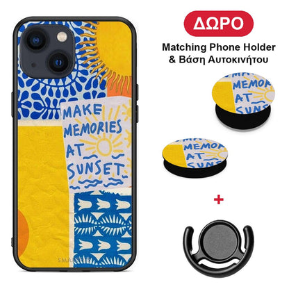 Sunset Memories - iPhone 13 θήκη + Δώρο Phone Holder & Βάση Αυτοκινήτου