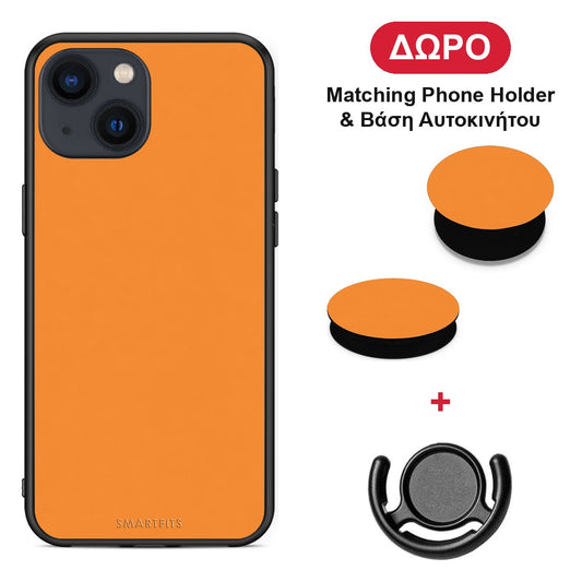 Tangerine Orange - iPhone 13 θήκη + Δώρο Phone Holder & Βάση Αυτοκινήτου
