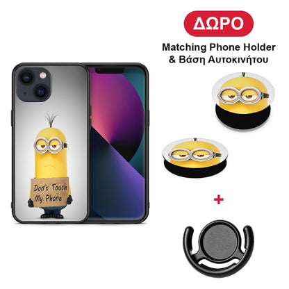 Text Minion - iPhone 13 θήκη + Δώρο Phone Holder & Βάση Αυτοκινήτου