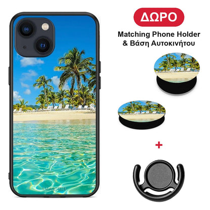 Tropical Vibes - iPhone 13 θήκη + Δώρο Phone Holder & Βάση Αυτοκινήτου