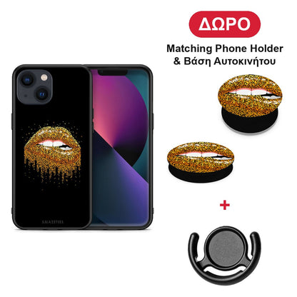 Valentine Golden - iPhone 13 θήκη + Δώρο Phone Holder & Βάση Αυτοκινήτου