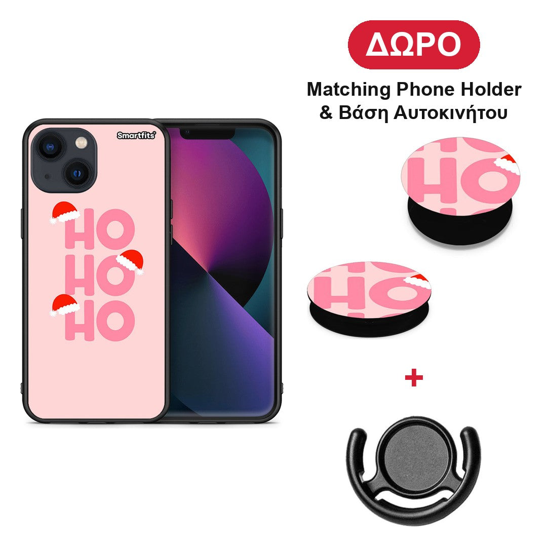 Xmas Ho Ho Ho - iPhone 13 θήκη + Δώρο Phone Holder & Βάση Αυτοκινήτου