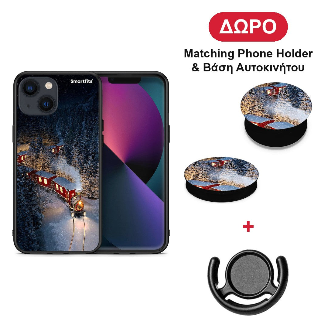 Xmas Train - iPhone 13 θήκη + Δώρο Phone Holder & Βάση Αυτοκινήτου