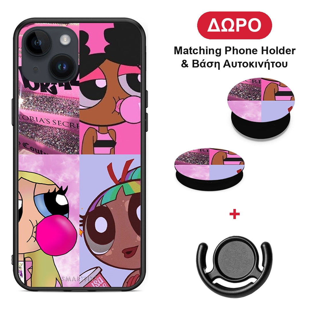 Bubble Girls - iPhone 14 θήκη + Δώρο Phone Holder & Βάση Αυτοκινήτου