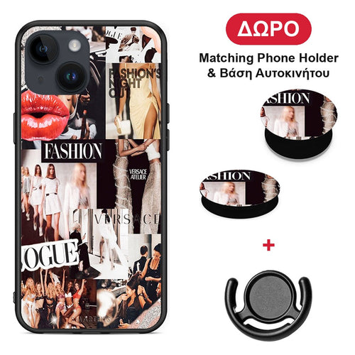 Collage Fashion - iPhone 14 θήκη + Δώρο Phone Holder & Βάση Αυτοκινήτου