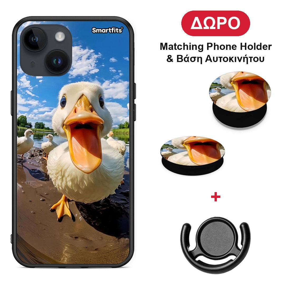 Duck Face - iPhone 14 θήκη + Δώρο Phone Holder & Βάση Αυτοκινήτου
