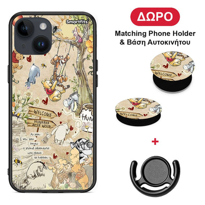Happy Friends - iPhone 14 θήκη + Δώρο Phone Holder & Βάση Αυτοκινήτου