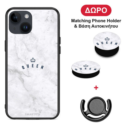 Marble Queen - iPhone 14 θήκη + Δώρο Phone Holder & Βάση Αυτοκινήτου