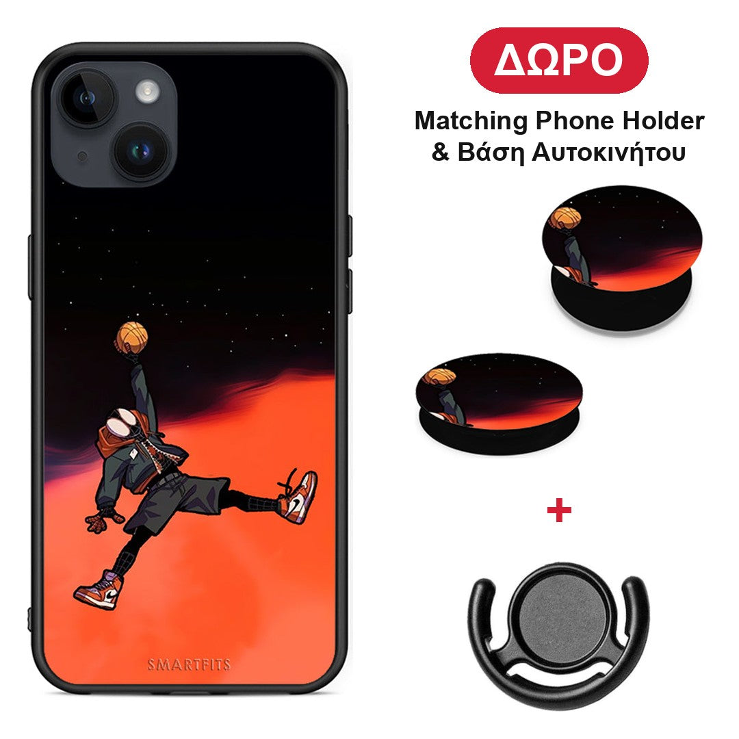Basketball Hero - iPhone 14 Plus θήκη + Δώρο Phone Holder & Βάση Αυτοκινήτου