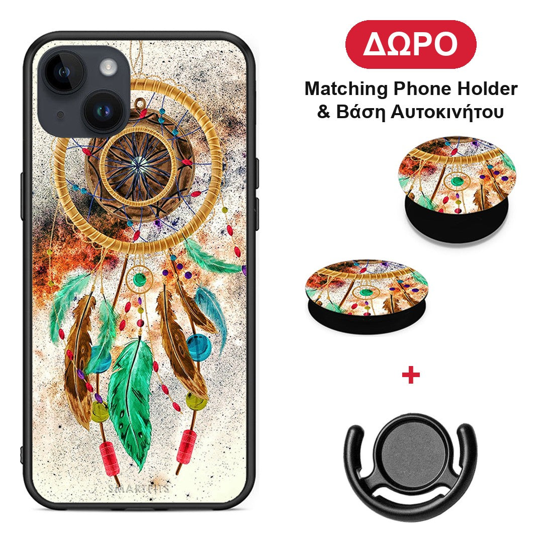 Boho DreamCatcher - iPhone 14 Plus θήκη + Δώρο Phone Holder & Βάση Αυτοκινήτου