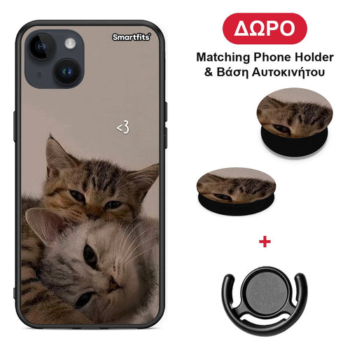 Cats In Love - iPhone 14 Plus θήκη + Δώρο Phone Holder & Βάση Αυτοκινήτου