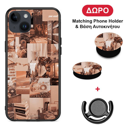 Collage You Can - iPhone 14 Plus θήκη + Δώρο Phone Holder & Βάση Αυτοκινήτου