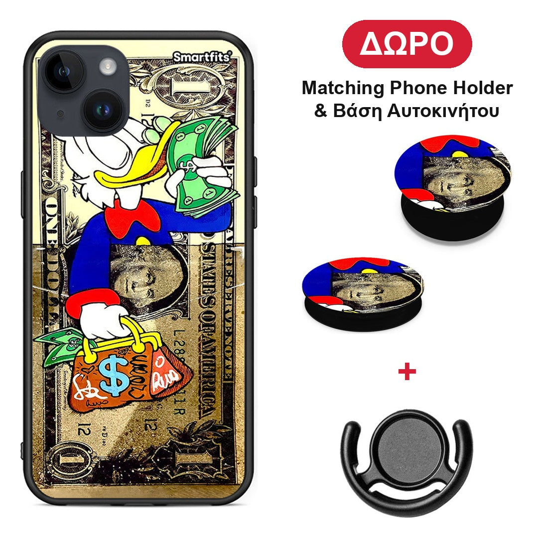 Duck Money - iPhone 14 Plus θήκη + Δώρο Phone Holder & Βάση Αυτοκινήτου