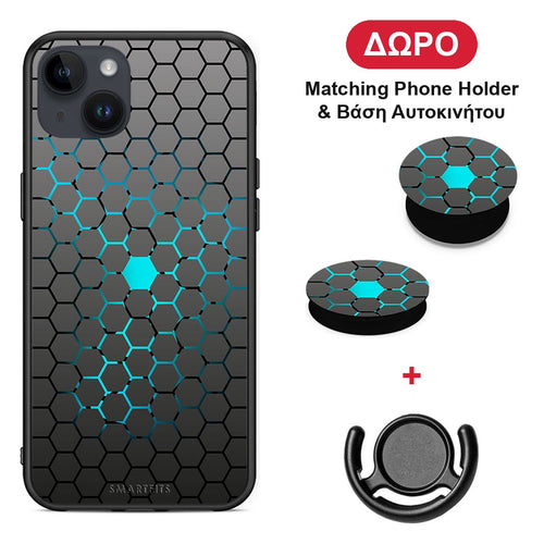 Geometric Hexagonal - iPhone 14 Plus θήκη + Δώρο Phone Holder & Βάση Αυτοκινήτου