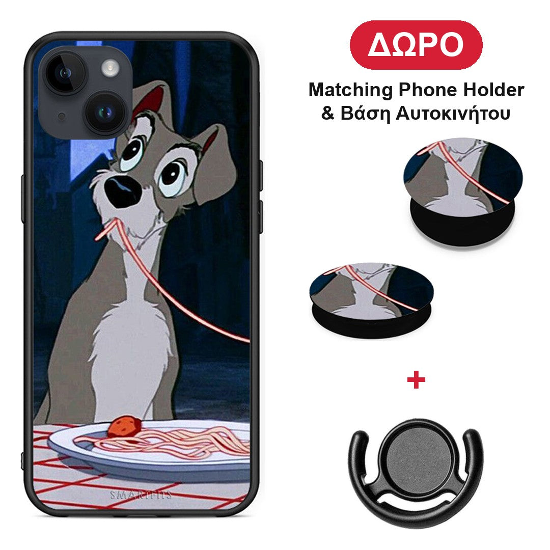 Lady And Tramp 1 - iPhone 14 Plus θήκη + Δώρο Phone Holder & Βάση Αυτοκινήτου
