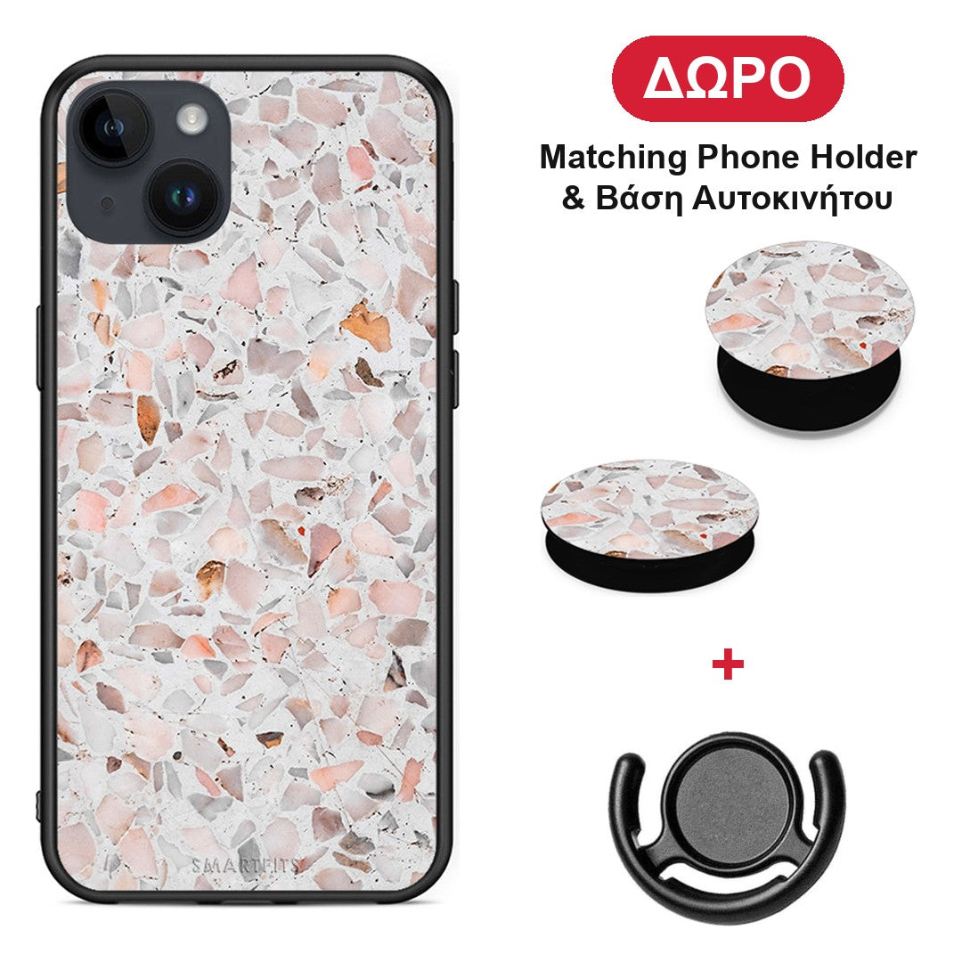 Marble Terrazzo - iPhone 14 Plus θήκη + Δώρο Phone Holder & Βάση Αυτοκινήτου