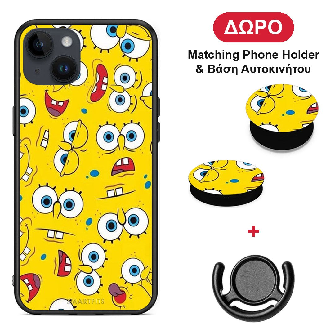 PopArt Sponge - iPhone 14 Plus θήκη + Δώρο Phone Holder & Βάση Αυτοκινήτου