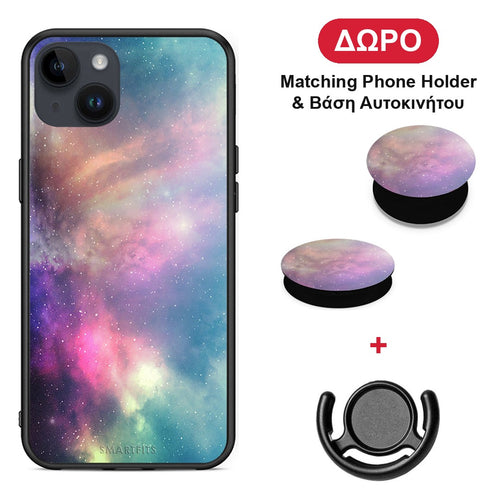 Galactic Rainbow - iPhone 14 Plus θήκη + Δώρο Phone Holder & Βάση Αυτοκινήτου