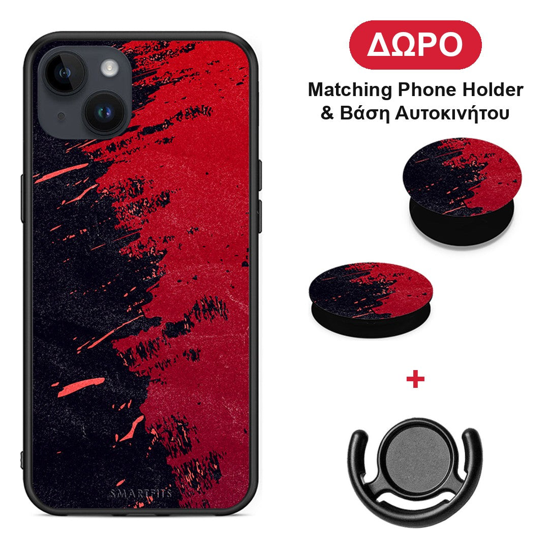 Red Paint - iPhone 14 Plus θήκη + Δώρο Phone Holder & Βάση Αυτοκινήτου