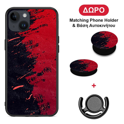 Red Paint - iPhone 14 Plus θήκη + Δώρο Phone Holder & Βάση Αυτοκινήτου