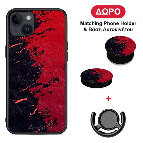 Red Paint - iPhone 14 Plus θήκη + Δώρο Phone Holder & Βάση Αυτοκινήτου