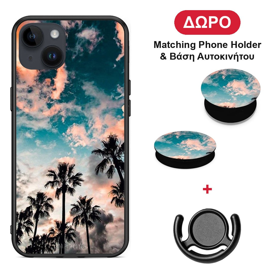 Summer Sky - iPhone 14 Plus θήκη + Δώρο Phone Holder & Βάση Αυτοκινήτου