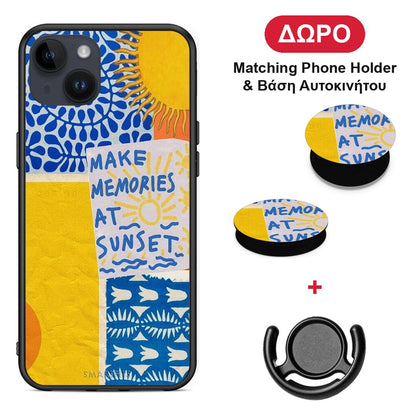 Sunset Memories - iPhone 14 Plus θήκη + Δώρο Phone Holder & Βάση Αυτοκινήτου
