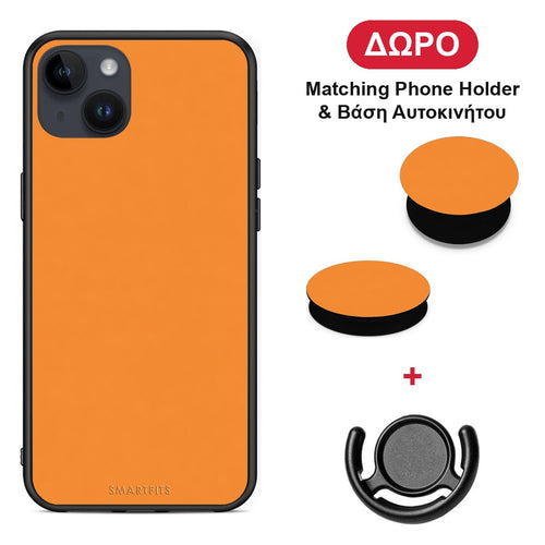 Tangerine Orange - iPhone 14 Plus θήκη + Δώρο Phone Holder & Βάση Αυτοκινήτου