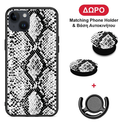Animal White Snake - iPhone 14 Plus θήκη + Δώρο Phone Holder & Βάση Αυτοκινήτου