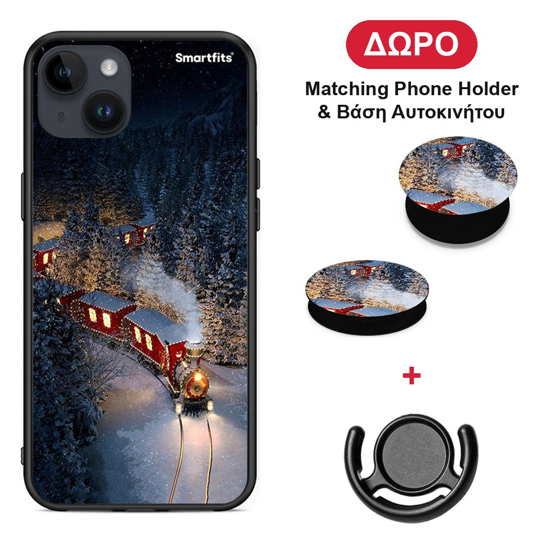 Xmas Train - iPhone 14 Plus θήκη + Δώρο Phone Holder & Βάση Αυτοκινήτου