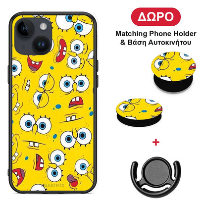 PopArt Sponge - iPhone 14 θήκη + Δώρο Phone Holder & Βάση Αυτοκινήτου