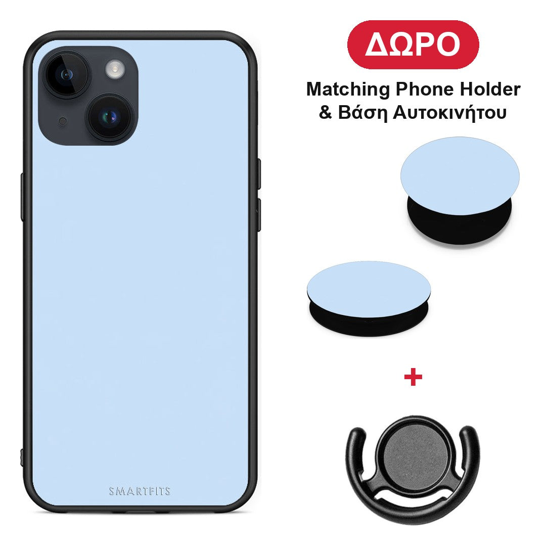 Powder Blue - iPhone 14 θήκη + Δώρο Phone Holder & Βάση Αυτοκινήτου