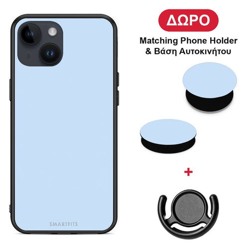 Powder Blue - iPhone 14 θήκη + Δώρο Phone Holder & Βάση Αυτοκινήτου