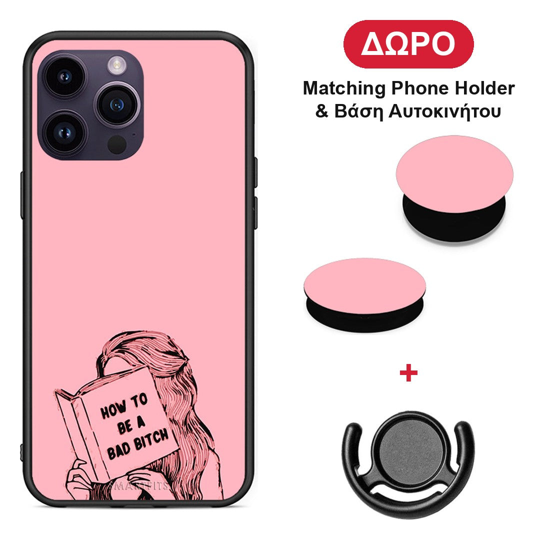 Bad Bitch - iPhone 14 Pro θήκη + Δώρο Phone Holder & Βάση Αυτοκινήτου