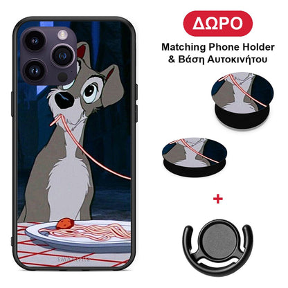 Lady And Tramp 1 - iPhone 14 Pro θήκη + Δώρο Phone Holder & Βάση Αυτοκινήτου