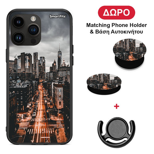 City Lights - iPhone 14 Pro Max θήκη + Δώρο Phone Holder & Βάση Αυτοκινήτου