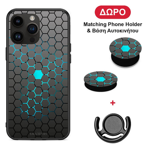 Geometric Hexagonal - iPhone 14 Pro Max θήκη + Δώρο Phone Holder & Βάση Αυτοκινήτου